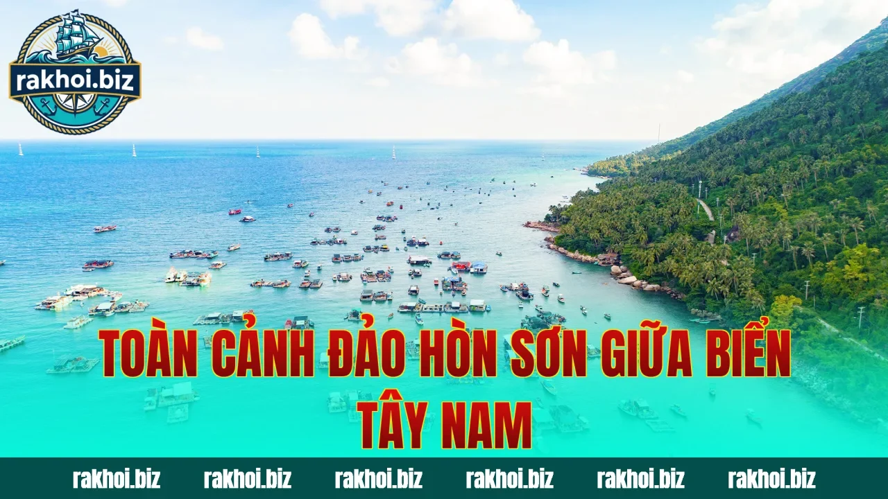 Toàn cảnh đảo Hòn Sơn giữa biển Tây Nam